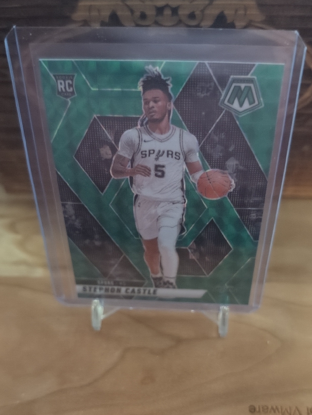 2024-25 Mosaic Stephon Castle Rookie Card Green Prizm Spurs